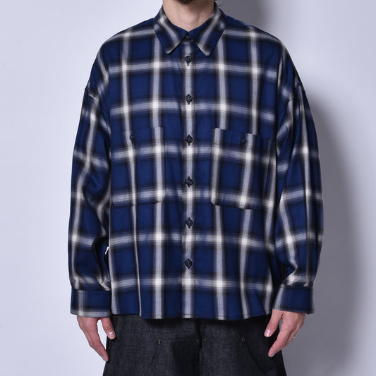rin / Big Wide L/S Shirts BLUE