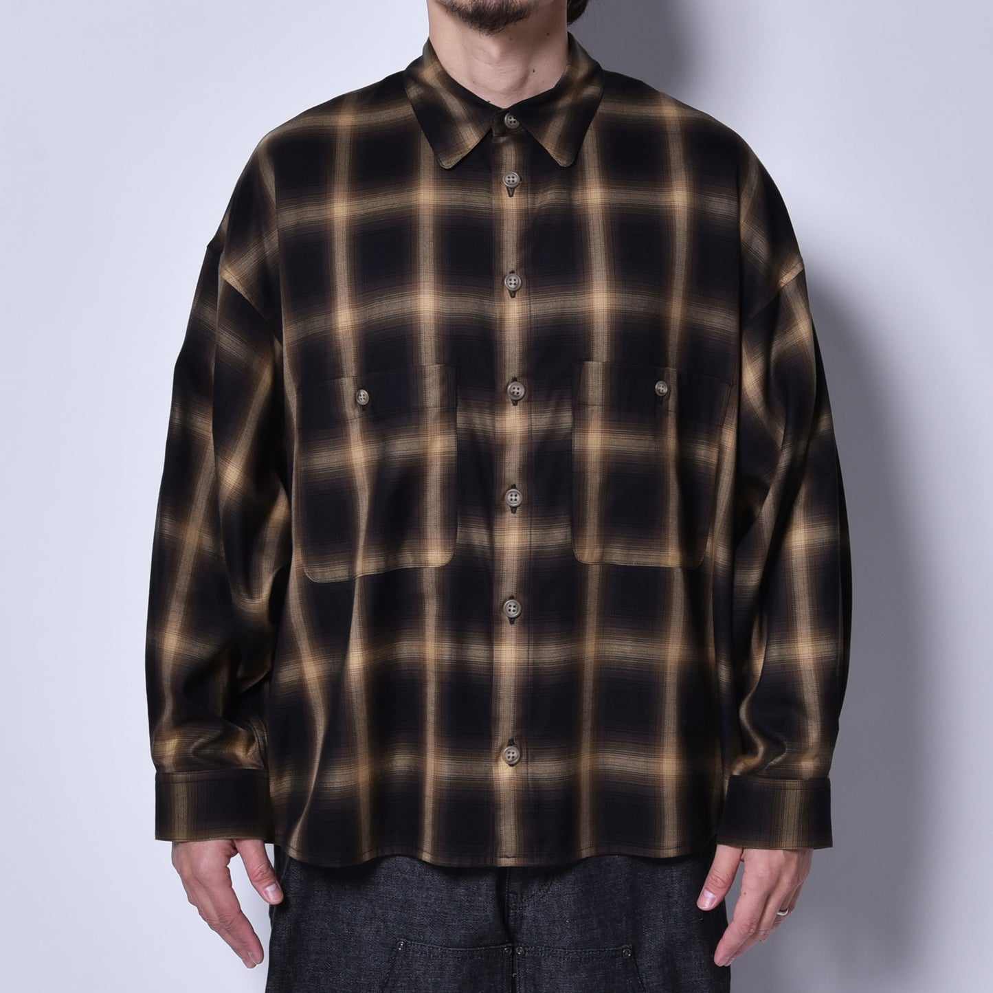 rin / Big Wide L/S Shirts BRW YEL