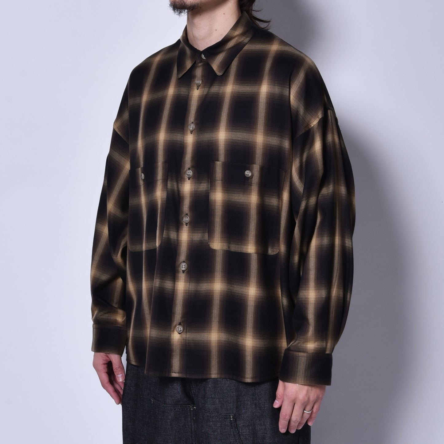 rin / Big Wide L/S Shirts BRW YEL