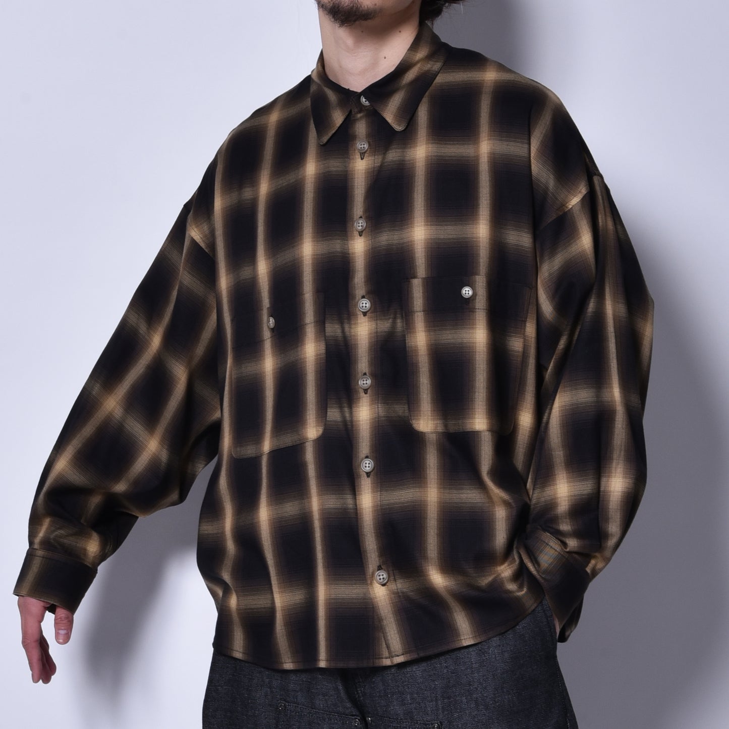 rin / Big Wide L/S Shirts BRW YEL