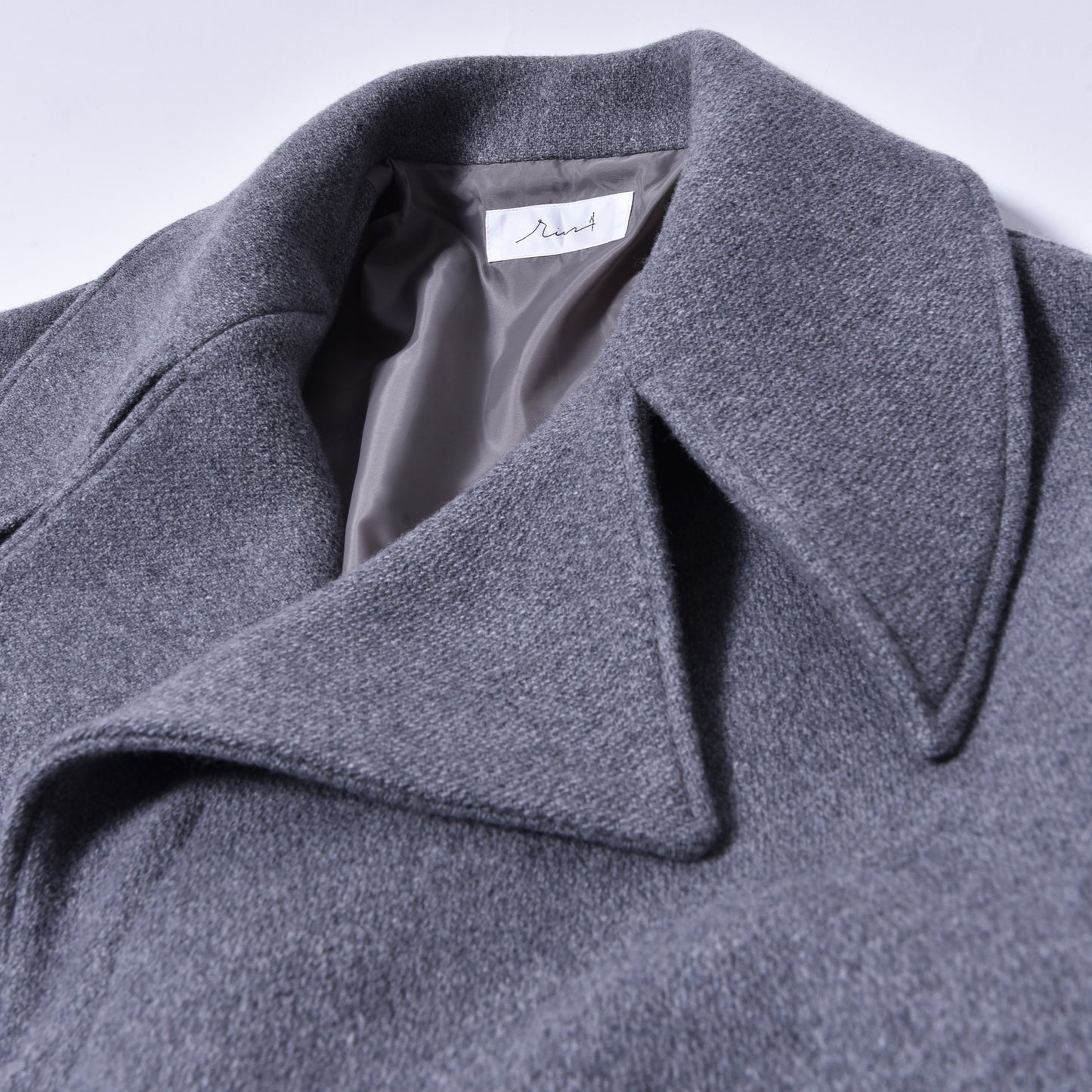 rin / Wool Short Wide Big Coat GREY