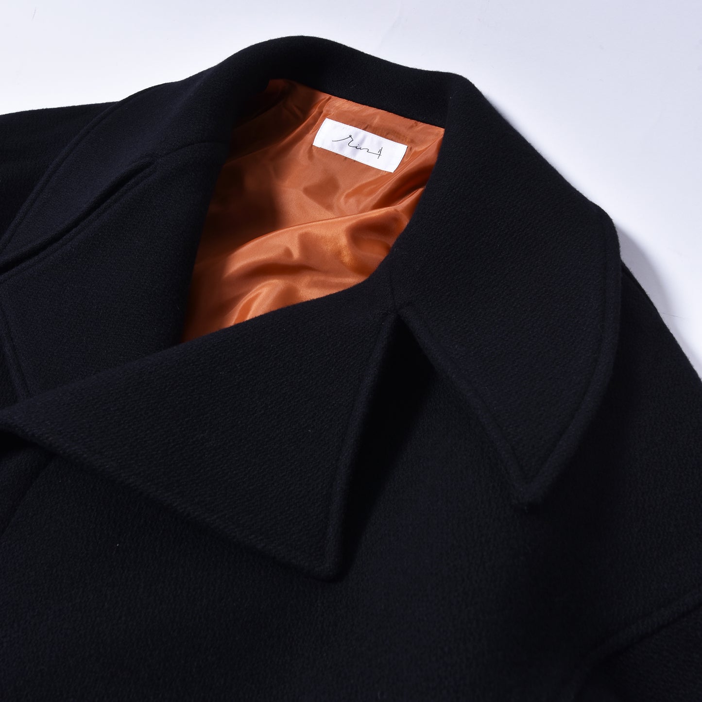 rin / Wool Short Wide Big Coat BK