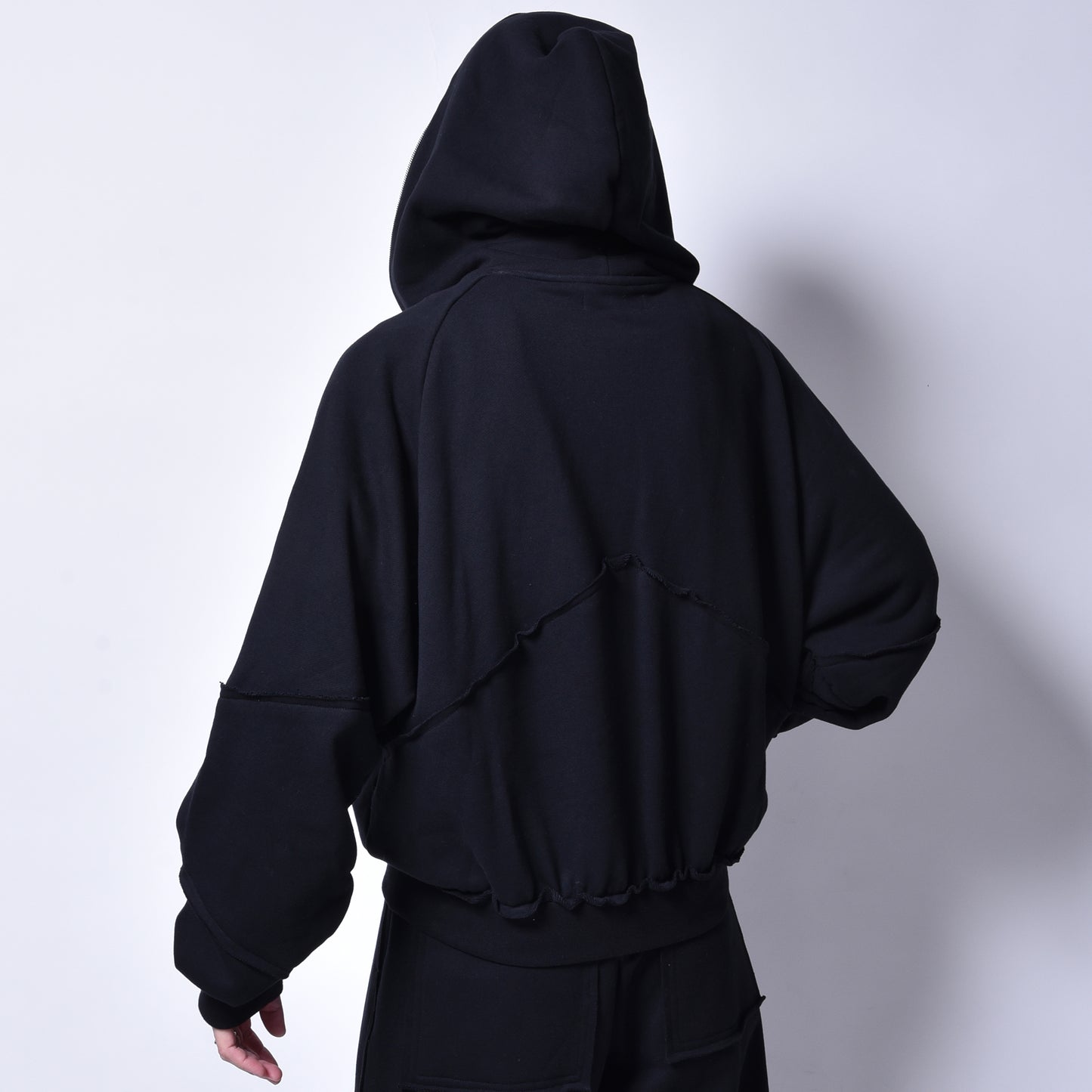 rin / Cut Sweat Full Zip Hoodie BK