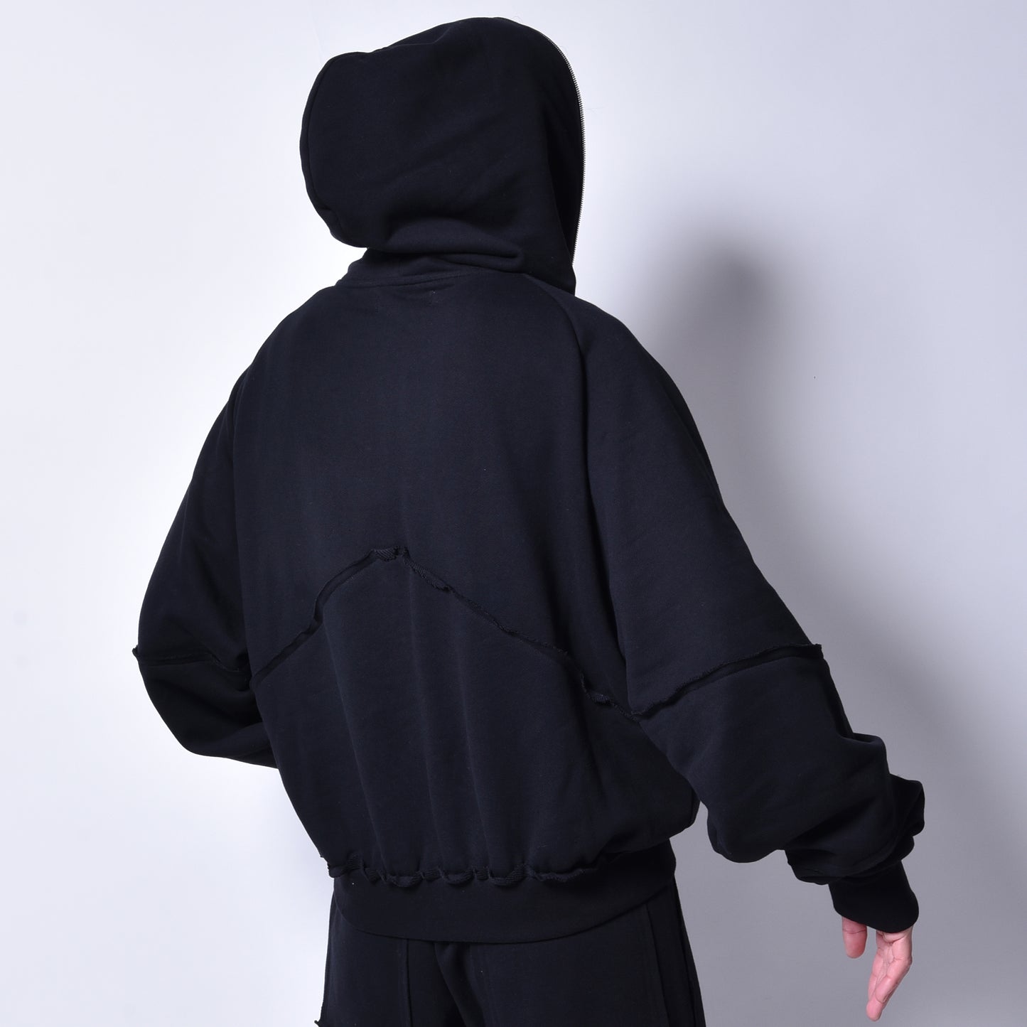 rin / Cut Sweat Full Zip Hoodie BK
