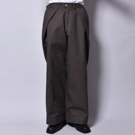 rin / Over DUG Tuck Pants KHAKI