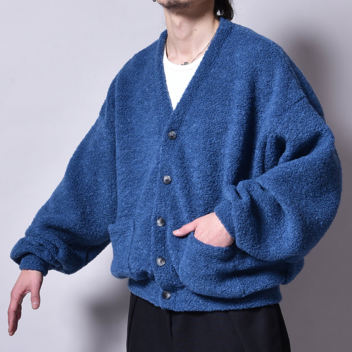 rin / Moco Wool Cardigan BLUE