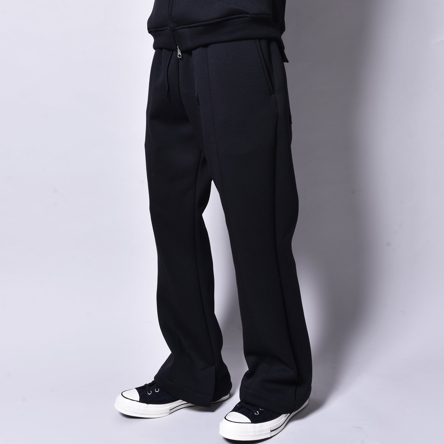 rin / Bonding Flare Jersey Pants BK