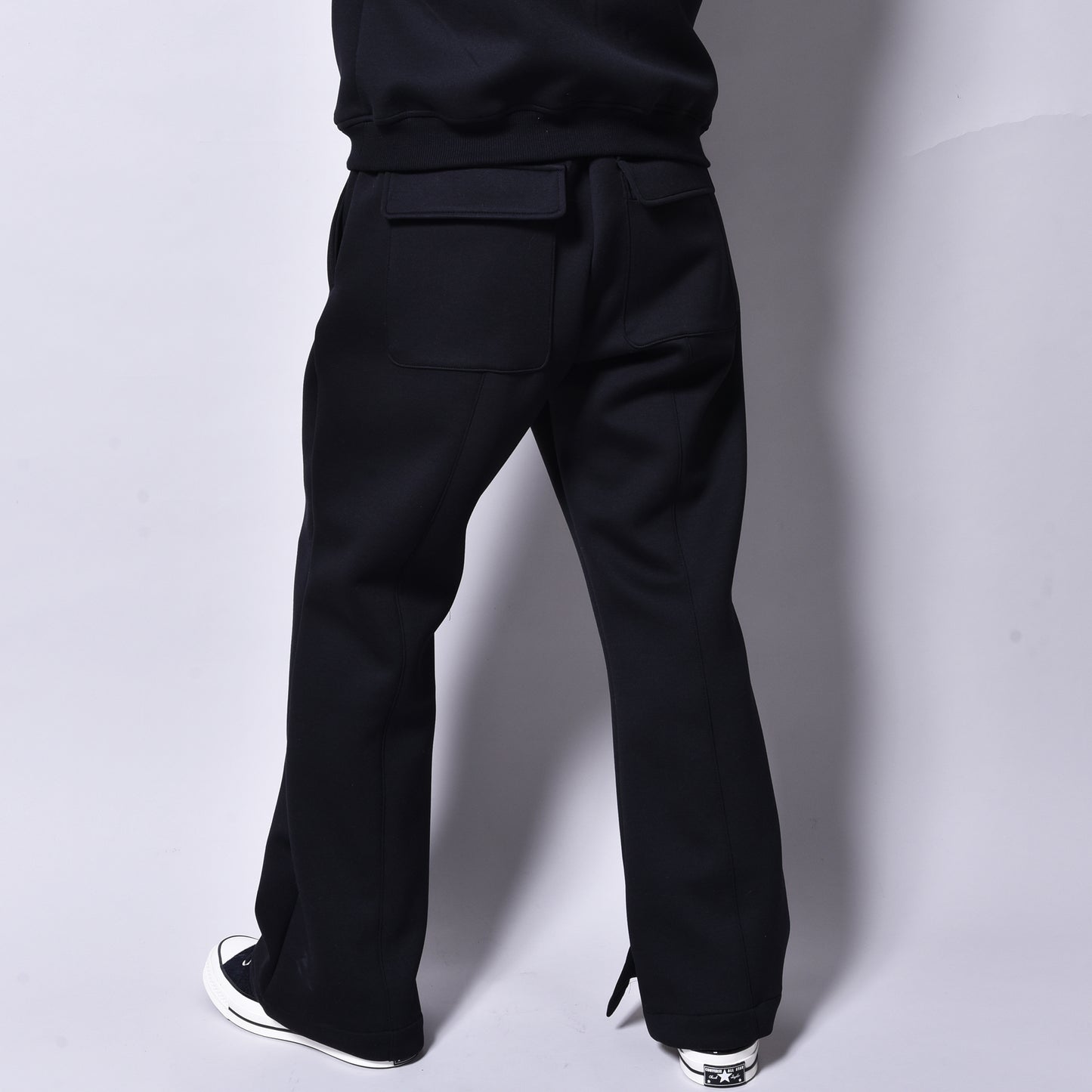 rin / Bonding Flare Jersey Pants BK