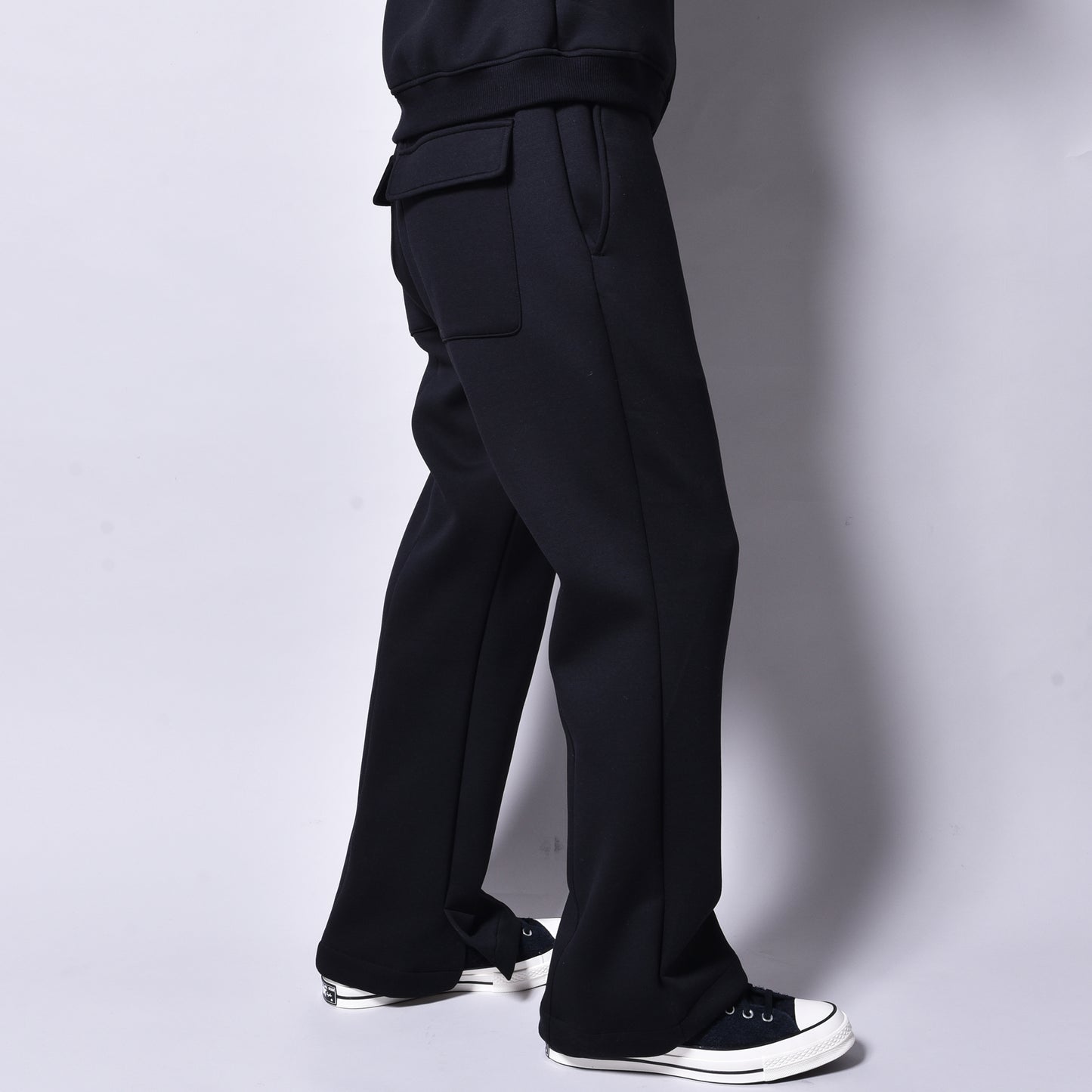 rin / Bonding Flare Jersey Pants BK