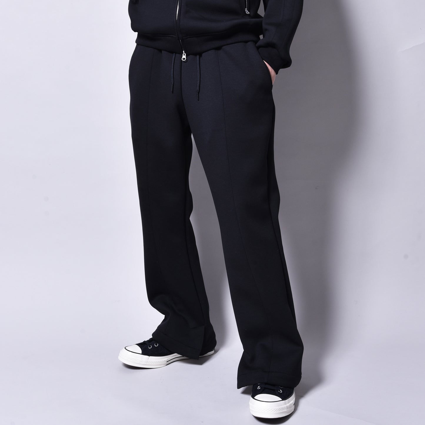 rin / Bonding Flare Jersey Pants BK
