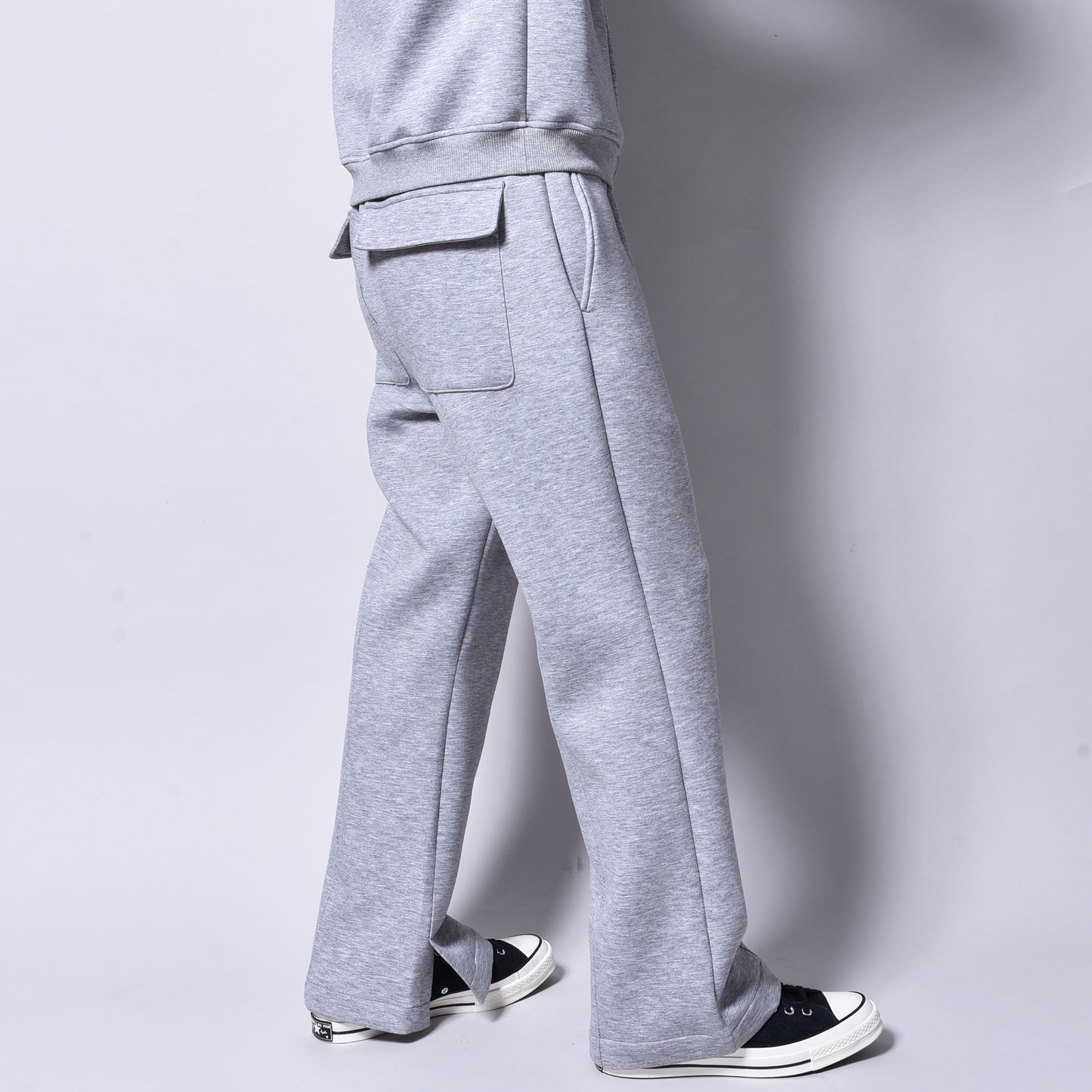 rin / Bonding Flare Jersey Pants GREY