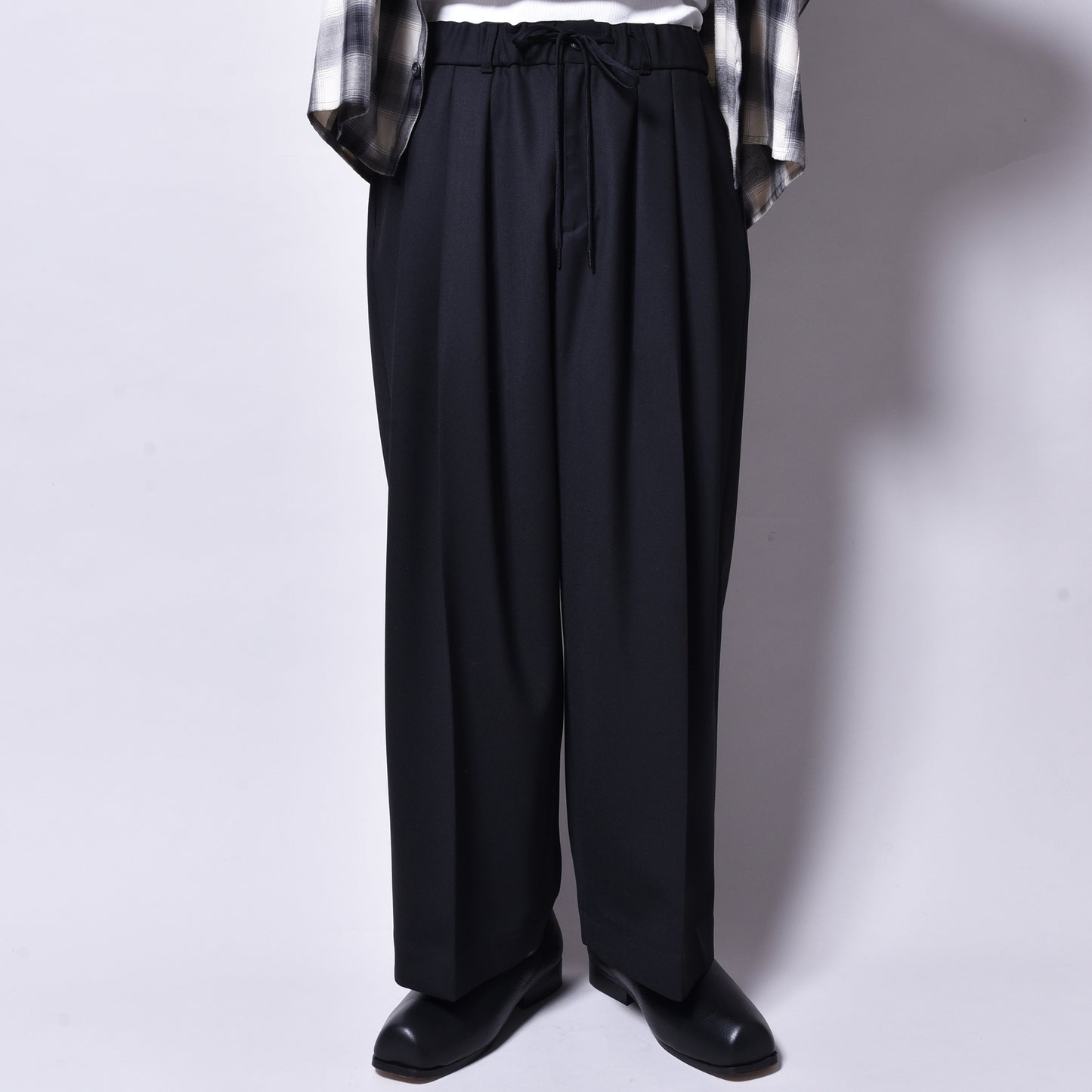rin / Classic 3Tuck Slacks Pants BK