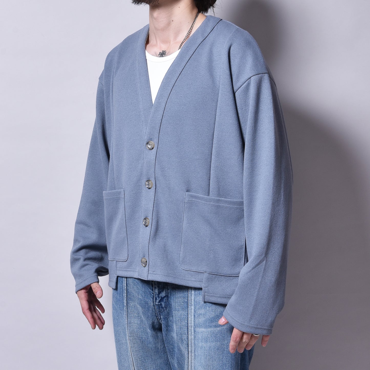 rin / Air Switch Cardigan BLUE GREY