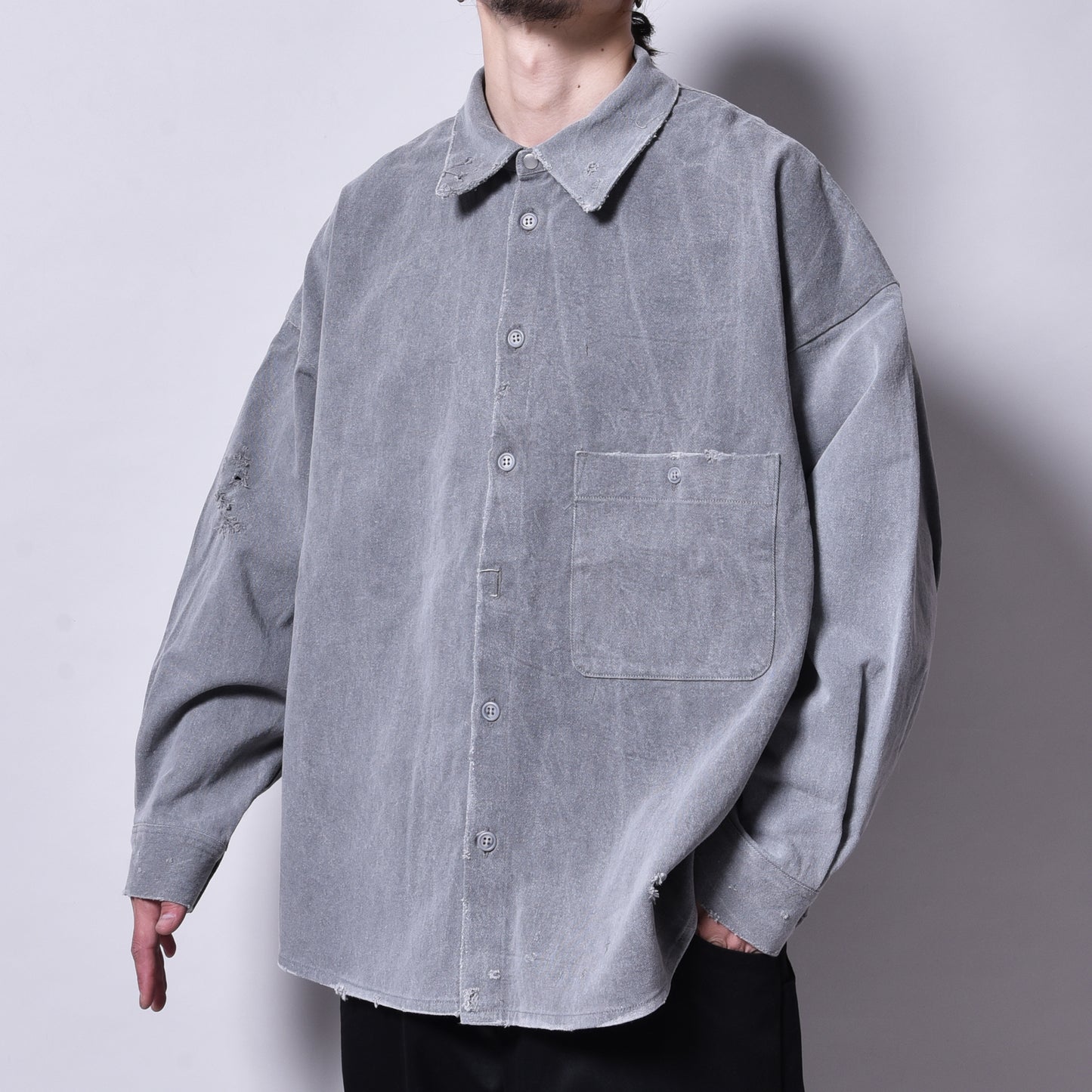 rin / Dust Sumi L/S Shirt GREY