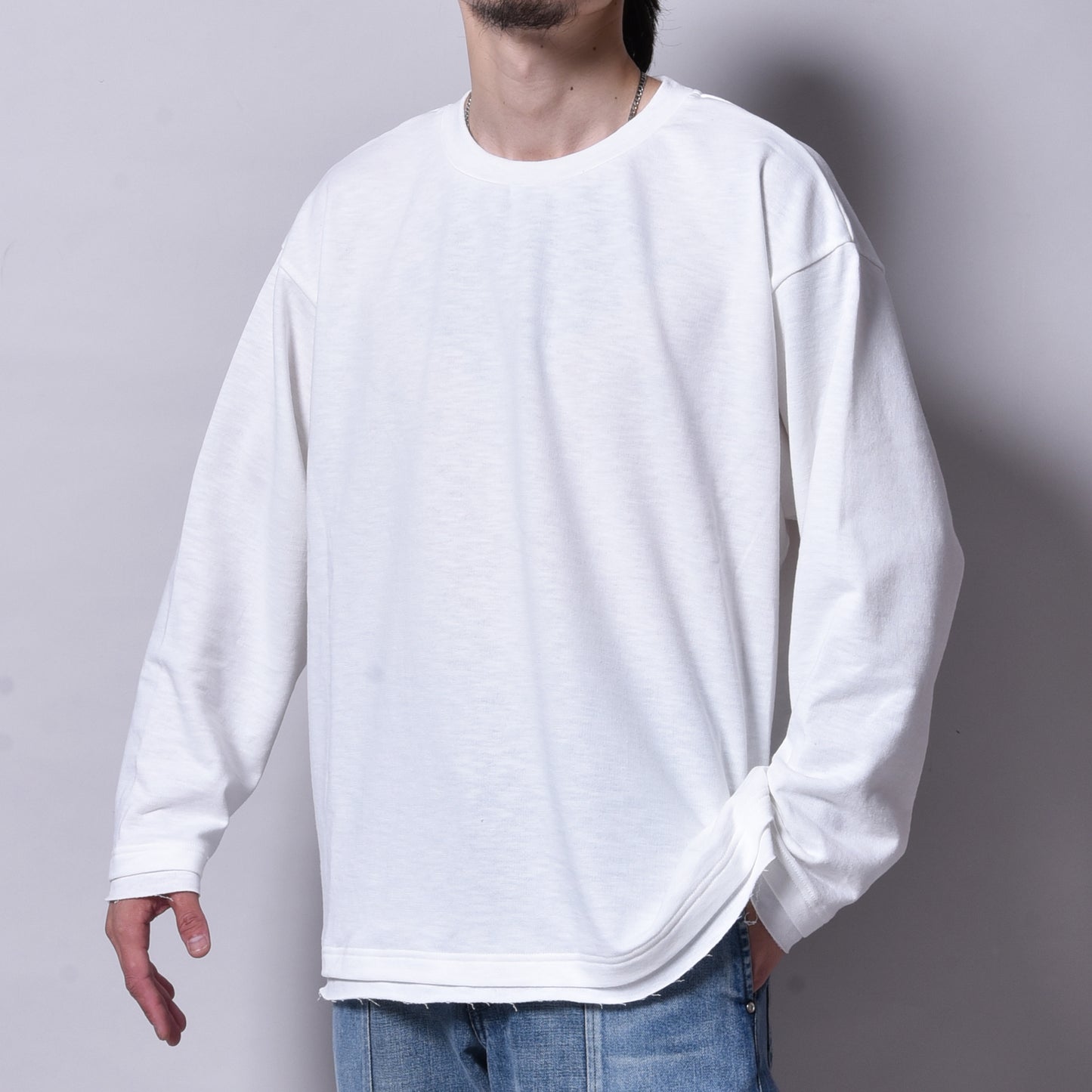rin / Wash Long Sleeve Tee WH