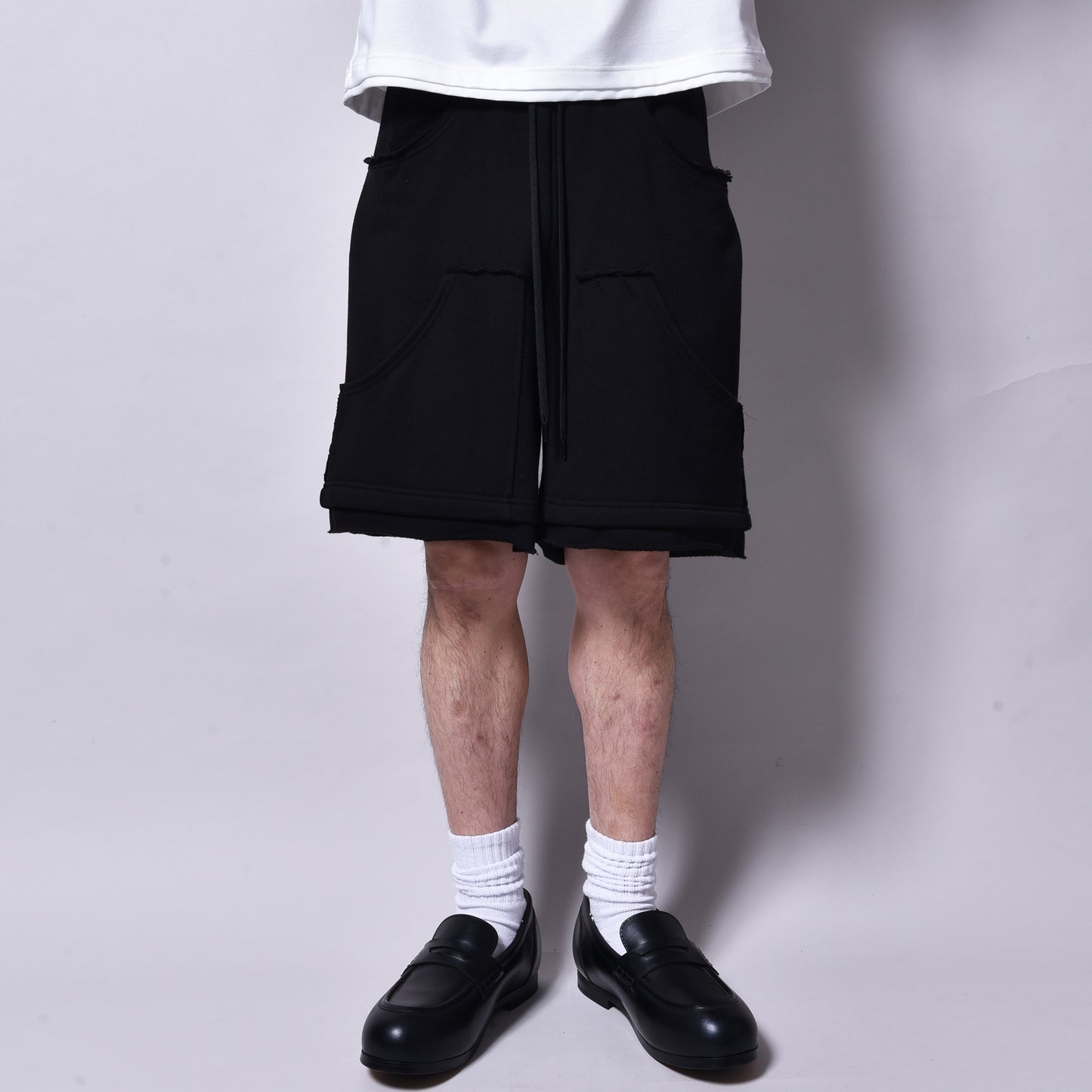 rin / Cut Dad Sweat Short Pants BK