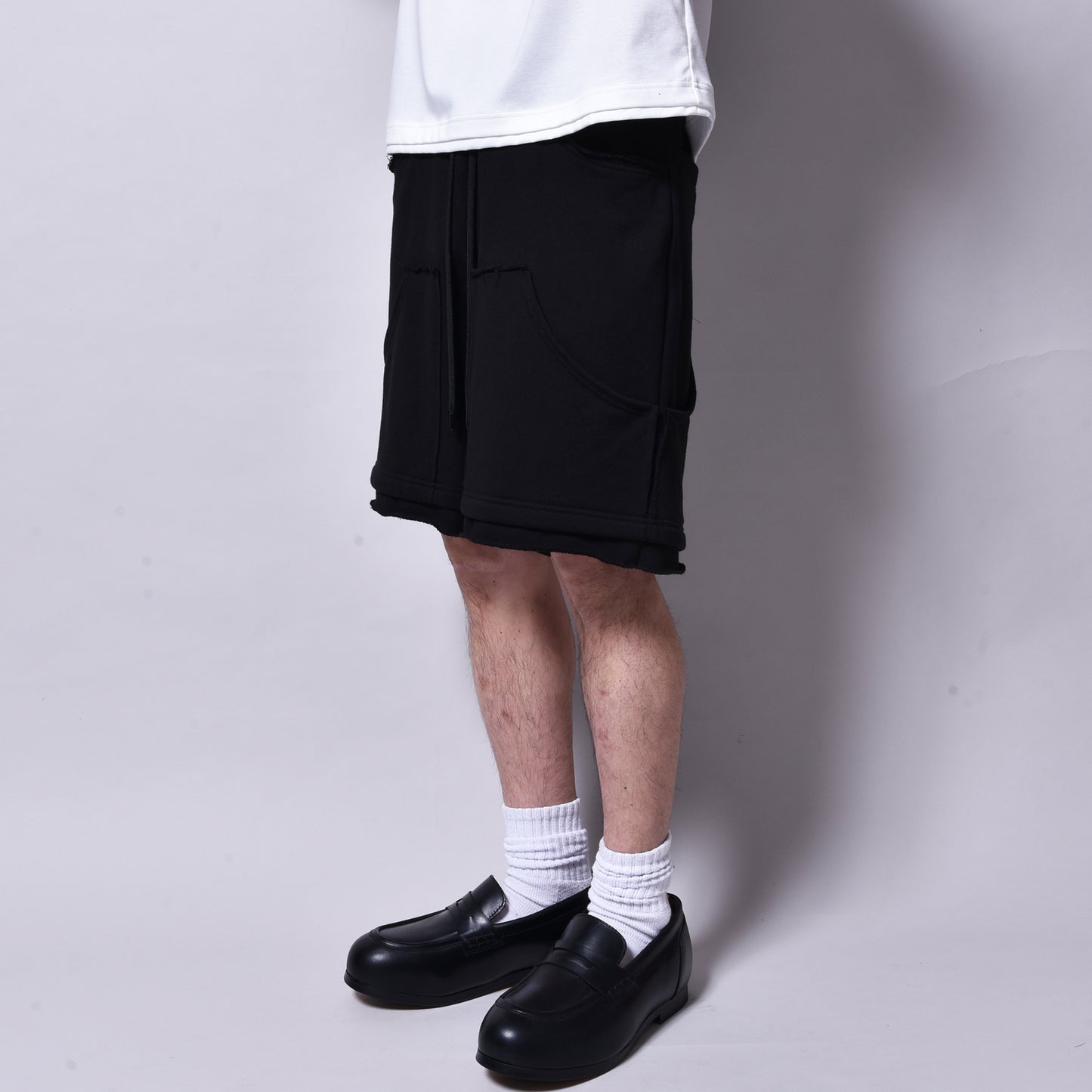 rin / Cut Dad Sweat Short Pants BK