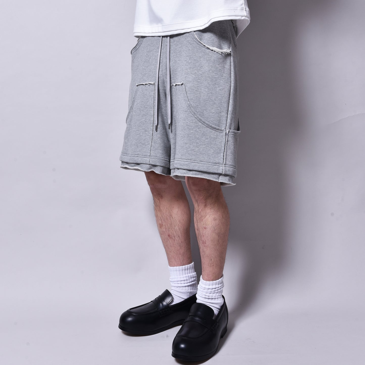 rin / Cut Dad Sweat Short Pants GREY