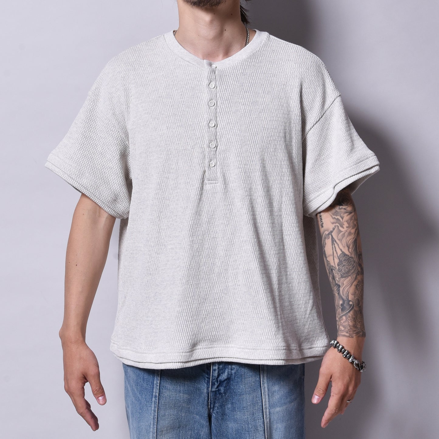rin / Honeycomb Henry S/S Tee GREIGE