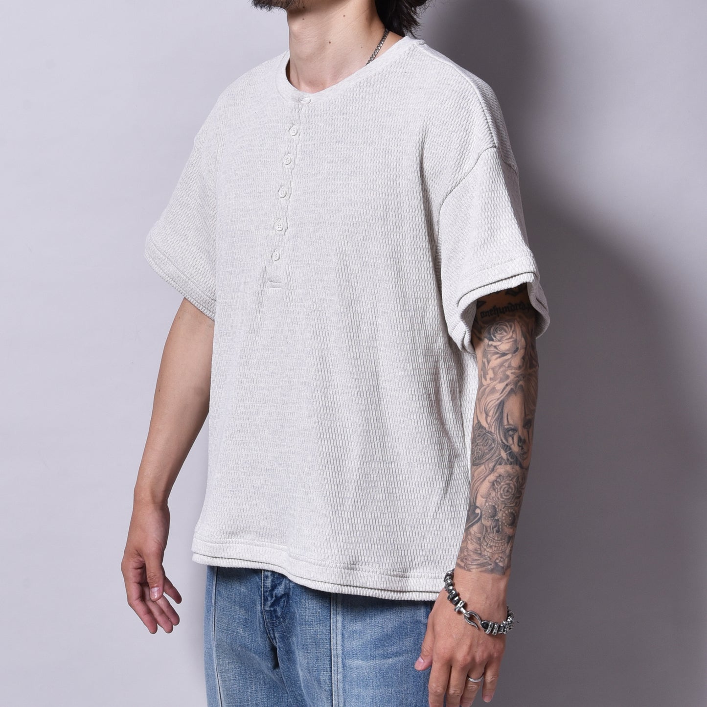 rin / Honeycomb Henry S/S Tee GREIGE