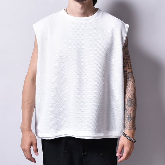 rin / Mesh No Sleeve Tee WH