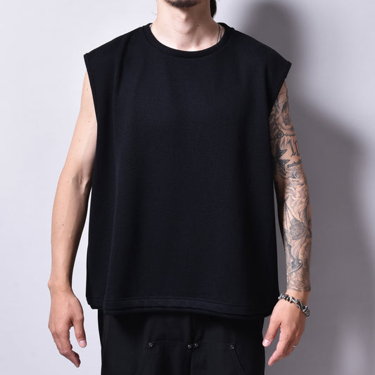 rin / Mesh No Sleeve Tee BK
