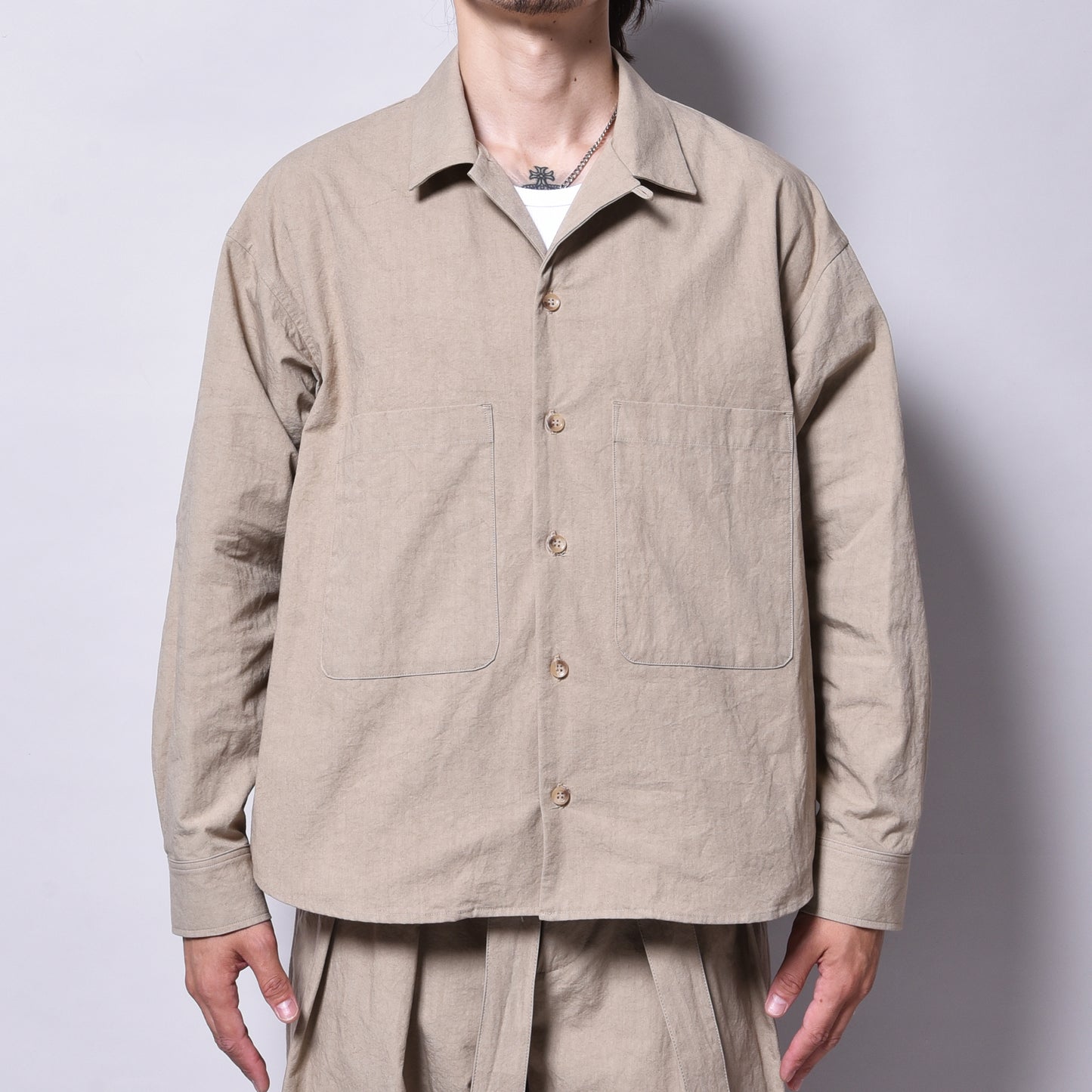rin / Washer OP L/S Shirt BEI