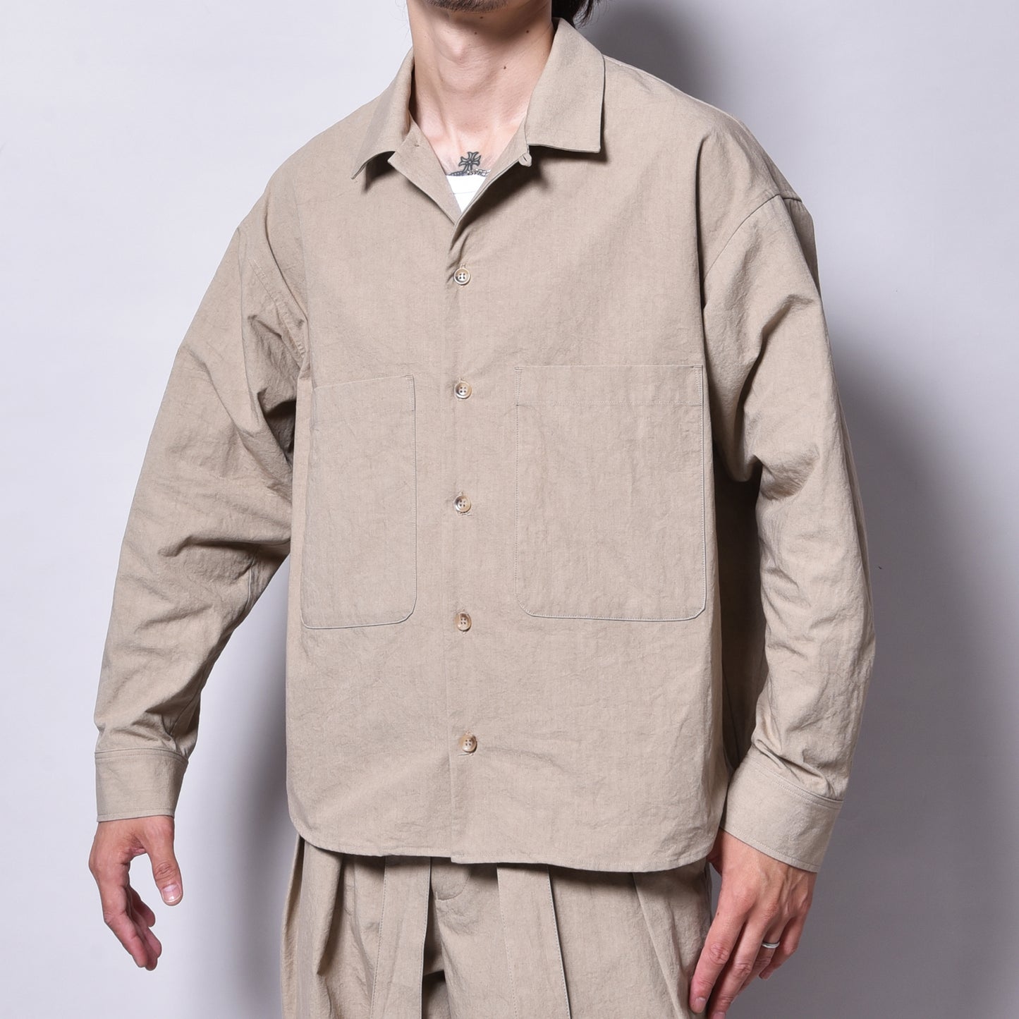 rin / Washer OP L/S Shirt BEI