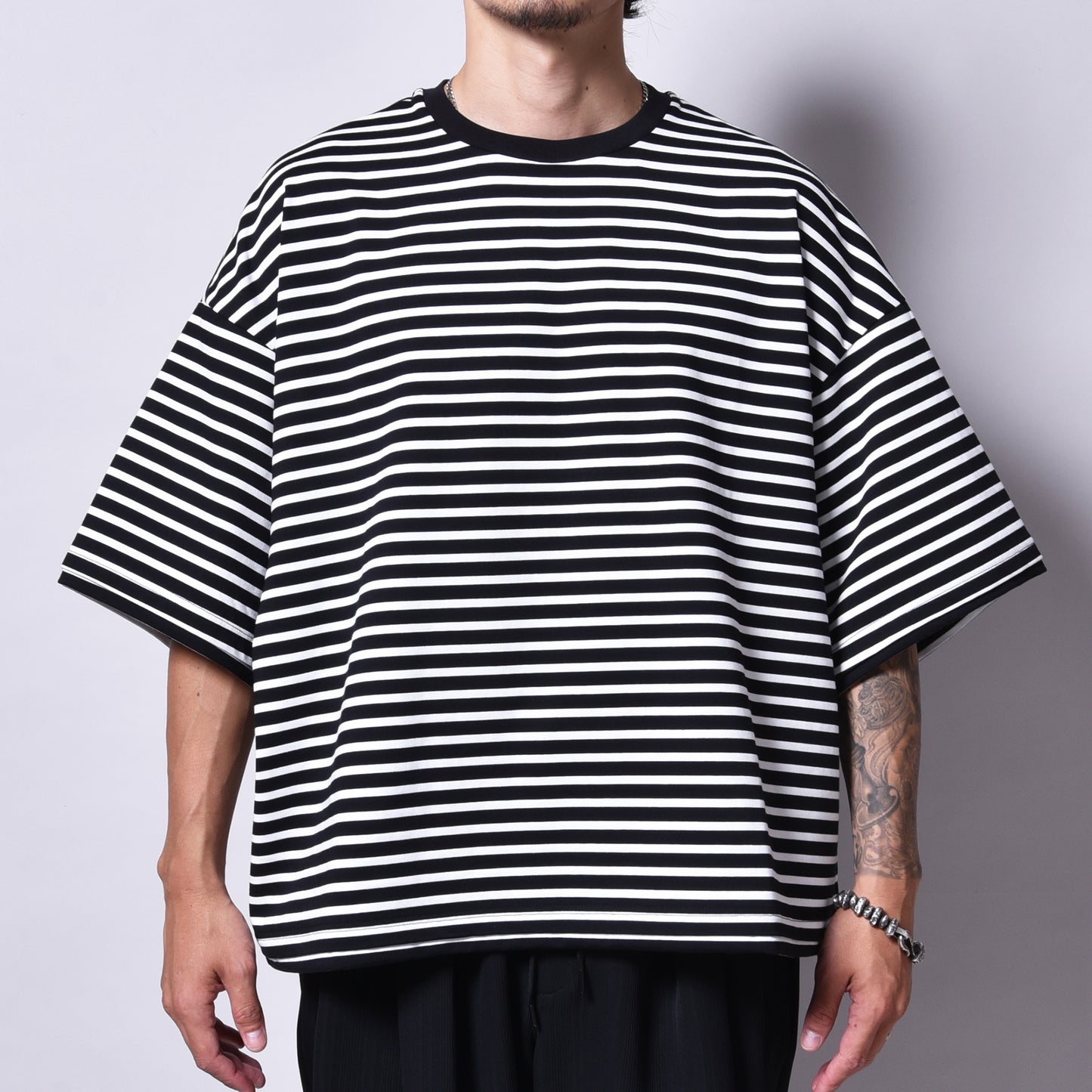 rin / Dolman Short S/S Tee BK WH