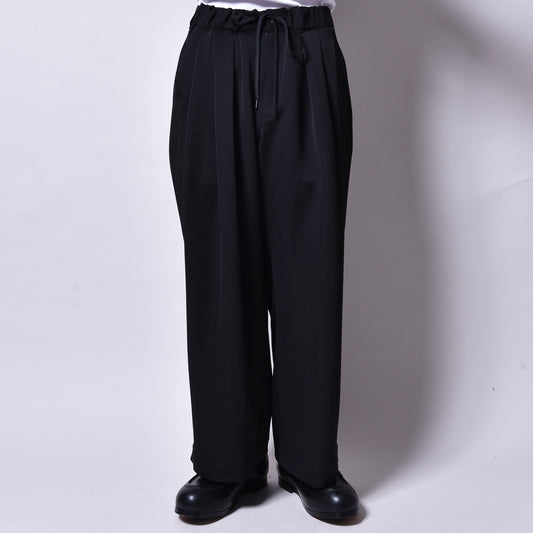 rin / 3Tuck Drape Slacks Pants BK