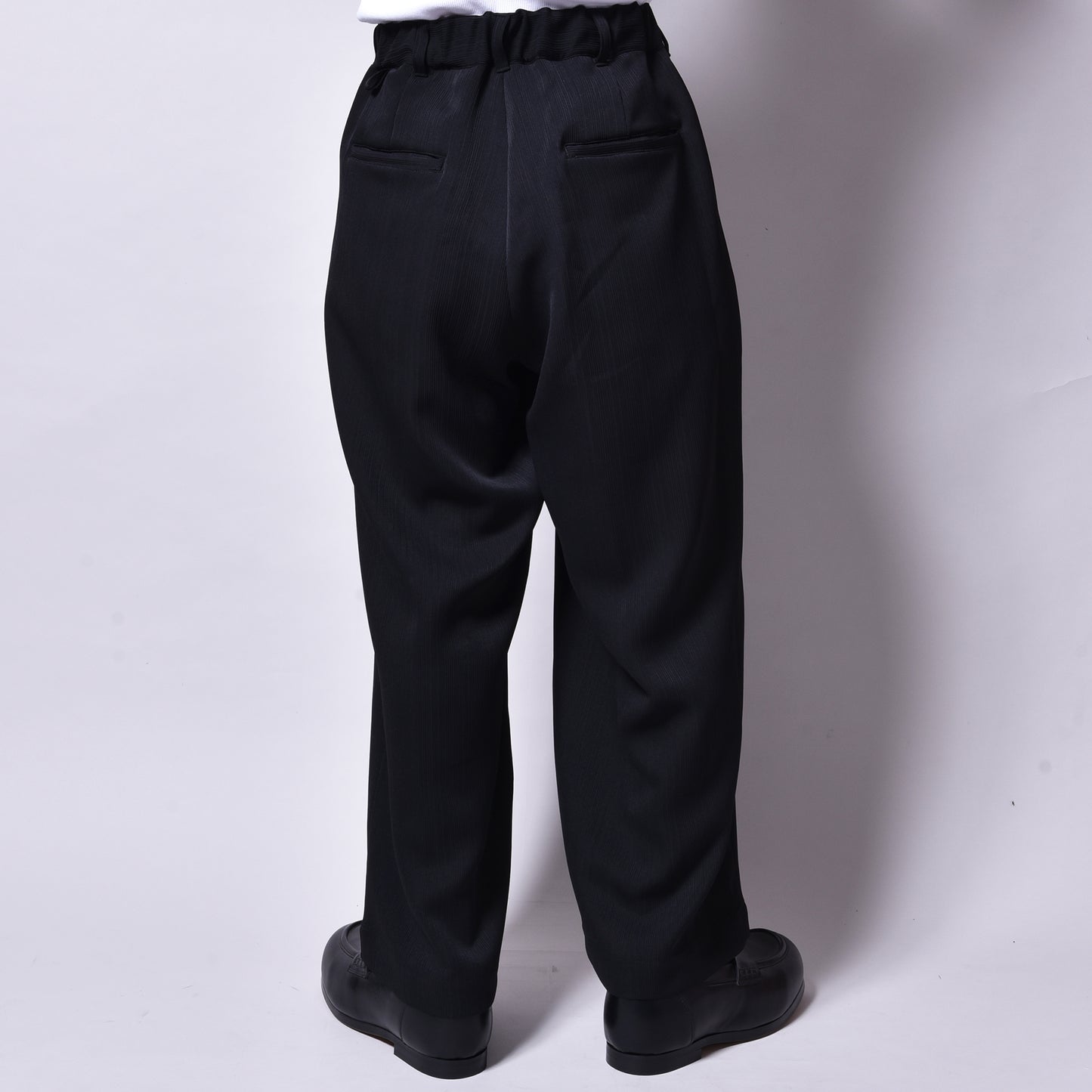 rin / 3Tuck Drape Slacks Pants BK