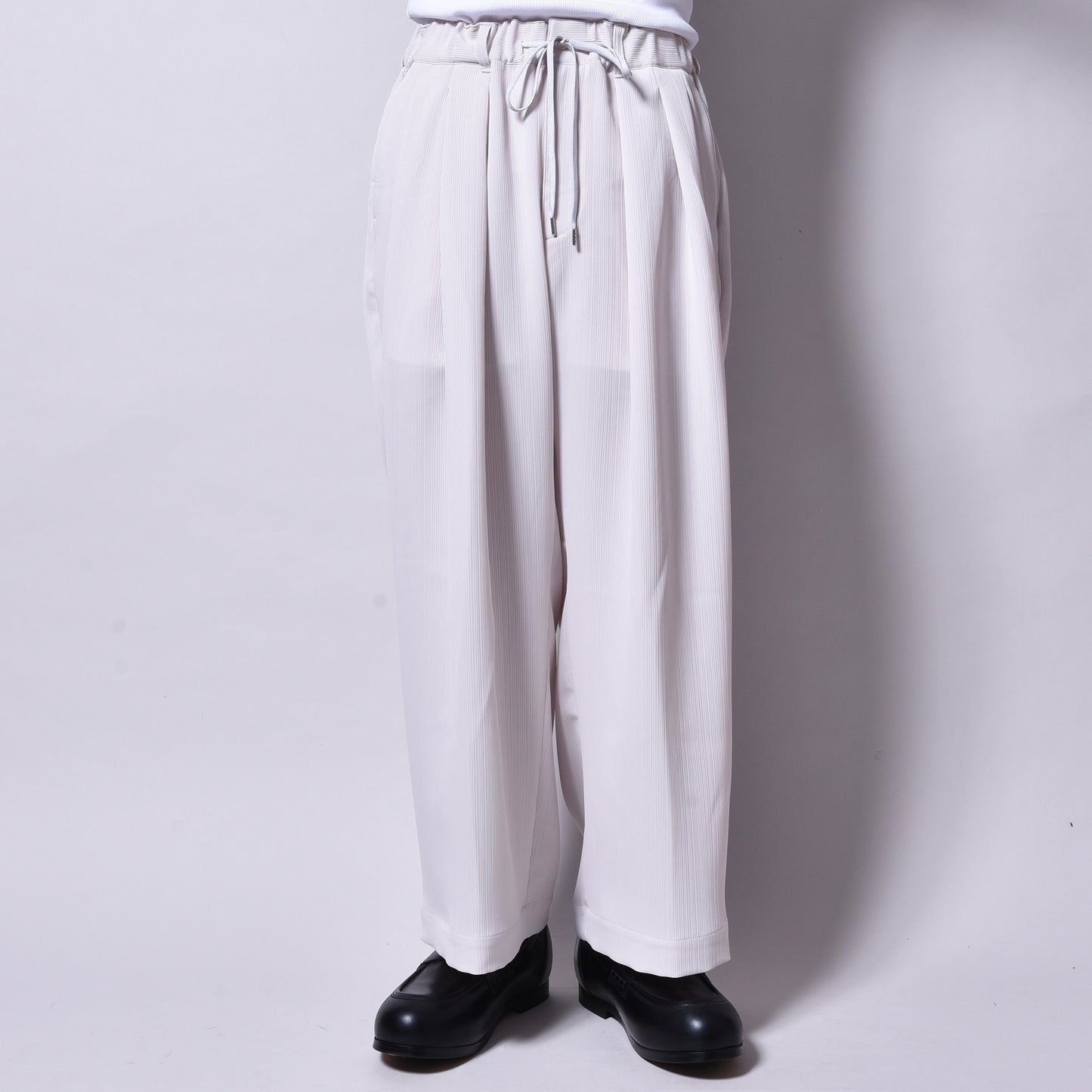 rin / 3Tuck Drape Slacks Pants WH GREY