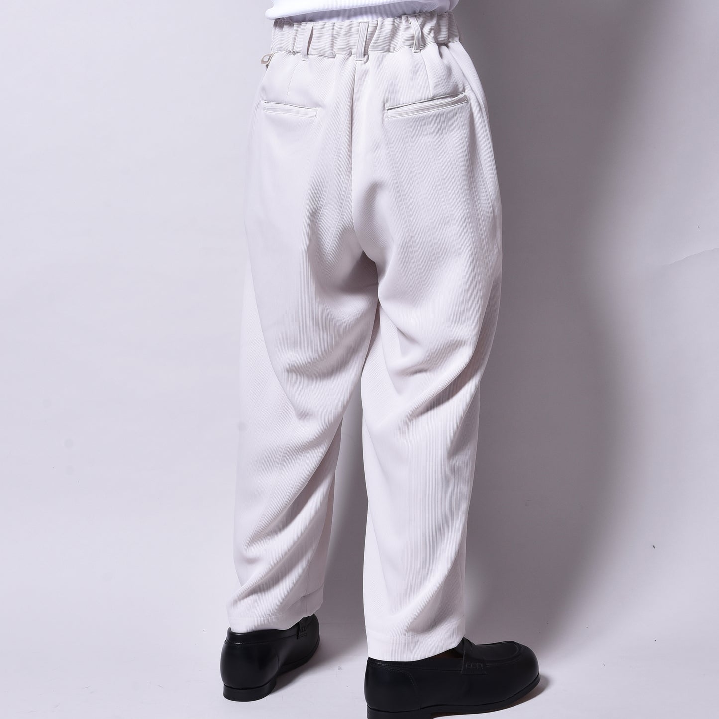rin / 3Tuck Drape Slacks Pants WH GREY