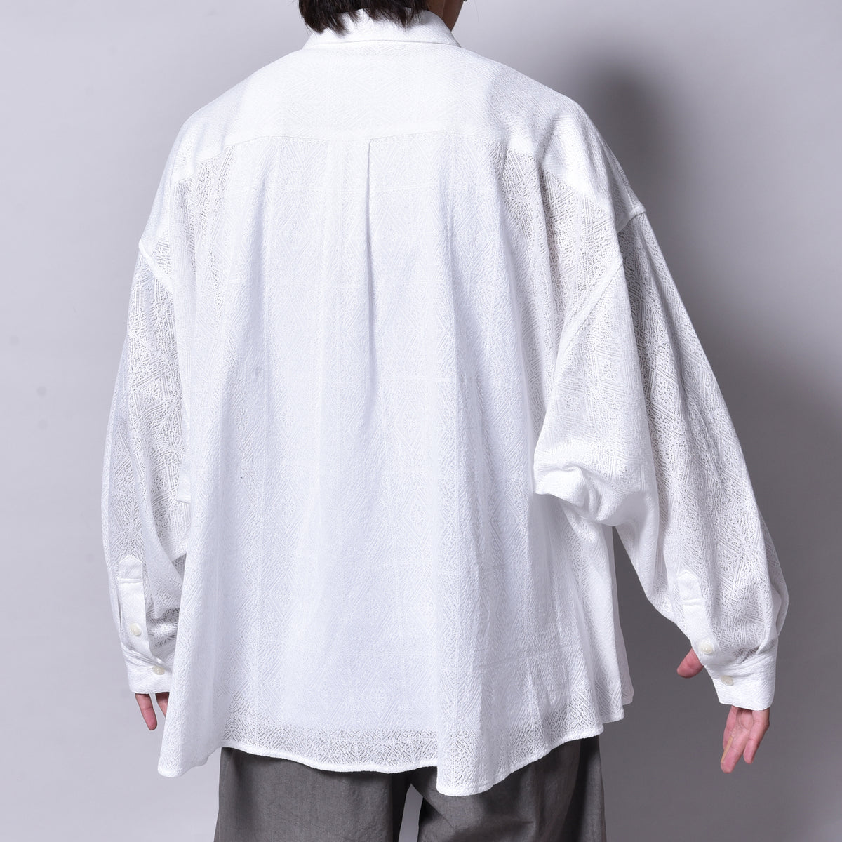 rin / Mesh Knit Big L/S Shirt WH